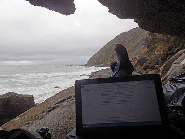 My view from the cave. Of course the rain had to stop briefly while I was taking this image.