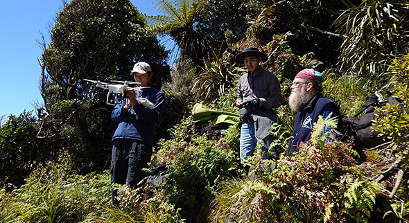 Ida-san, Sam & Paul on the Hilltop clearing for the drone practice runs